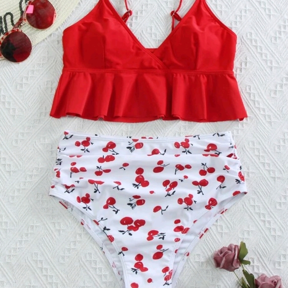 Cherry Print High Waist Bakini - Picture 3 of 6